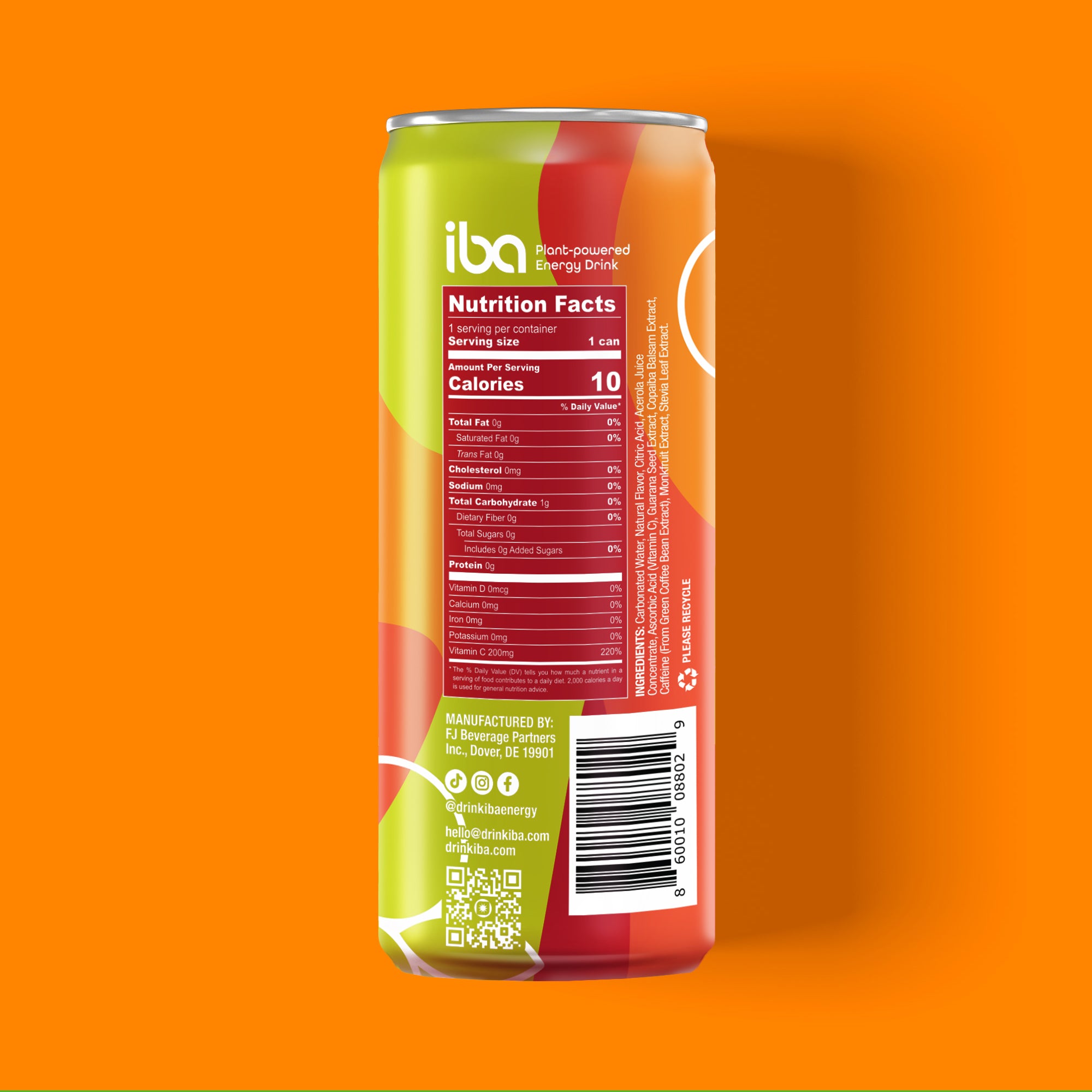 iba Energy Drink - Tropical Orange 12 Pack